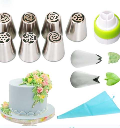 باك تزيين الكيك 12 قطعة + ليبوشات